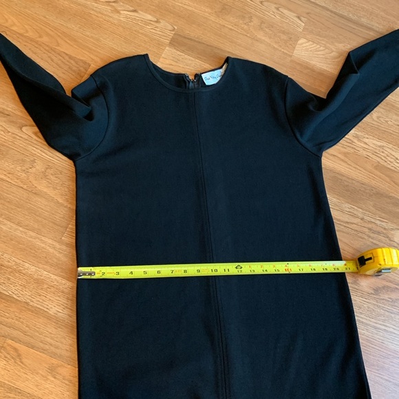 Vintage The Very Thing! Solid black long sleeve casual midi shift dress Size M/P - Picture 13 of 17
